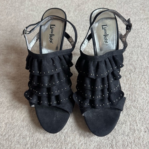 Limelight Black Ruffle Heels - Picture 2 of 7